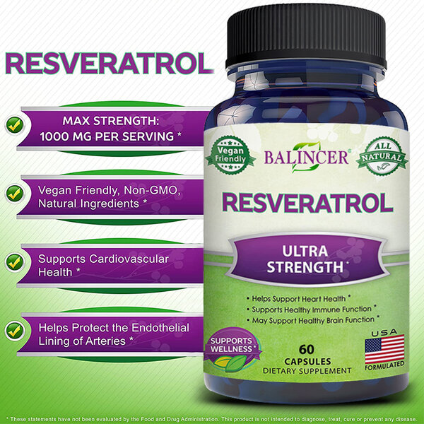 Resveratrol,trans-resveratrol 1000mg, Balincer